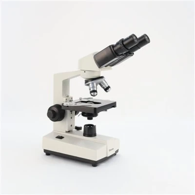 What does the objective lens do on a microscope?